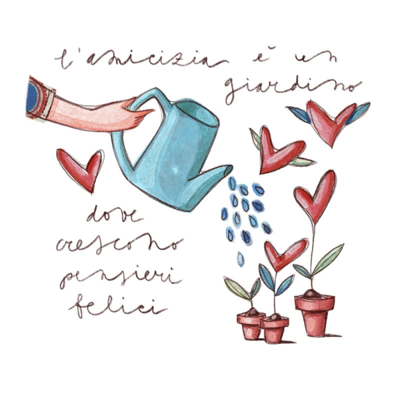 L'amicizia è un giardino dove crescono cuori felici - Federica Porro - Dedalo Gallery