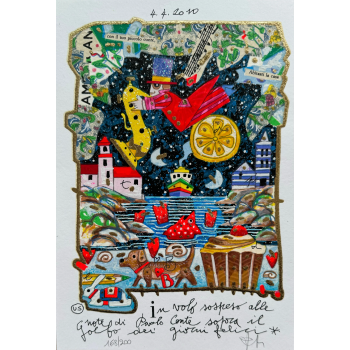 In volo sospeso alle note di Paolo Conte sopra il golfo dei giorni felici - Francesco Musante - Dedalo Gallery