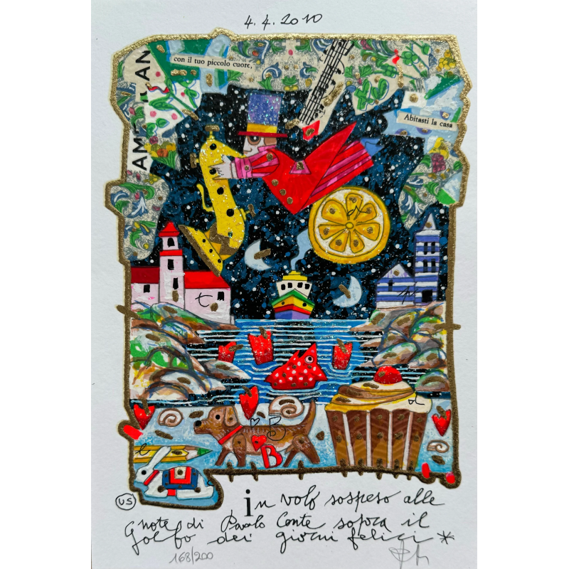 In volo sospeso alle note di Paolo Conte sopra il golfo dei giorni felici - Francesco Musante - Dedalo Gallery