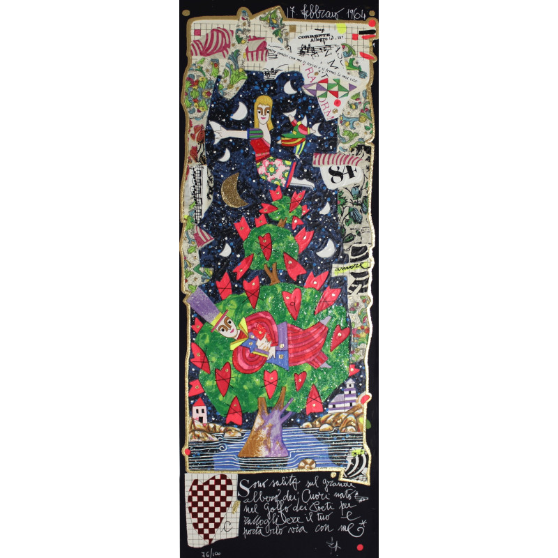 Sono salito sul grande albero di cuori nato nel golfo dei poeti - Francesco Musante - Dedalo Gallery