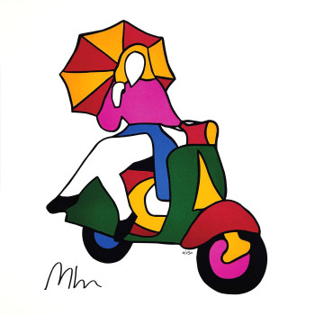 Pin up in vespa - Marco Lodola - Dedalo Gallery