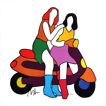 Amiche in vespa - Marco Lodola - Dedalo Gallery
